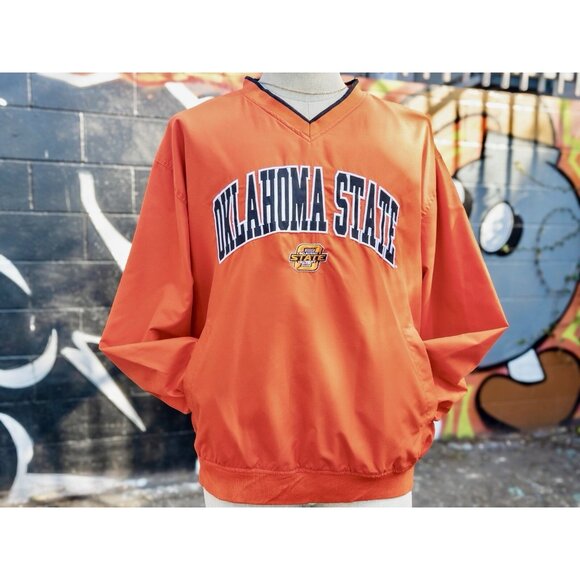 Oklahoma State COWBOYS NCAA Vintage Windbreaker (V-Neck Pullover) Size Large - Picture 1 of 9